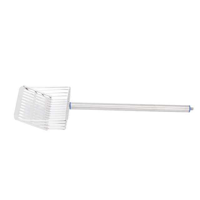 Metal Cat Litter Scoop, Long Handle Design, Rustproof and Sturdy, Efficient Particle Separation, Versatile Cleaning Tool for Pet Feces, Made with 304 Stainless Steel, Hygienic