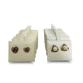 thumbnail image 4 of White Brushed Leather Beige PU Leather Puff Cushion Earrings Stud Pendant Card Jewelry Box Inside Pad Display Pad 5*4cm White Earrings Card 1PCS, 4 of 6