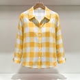 thumbnail image 4 of Iyufng Womens Collared Plaid Button Down Shirts Casual Long Sleeve Blouse, 4 of 7
