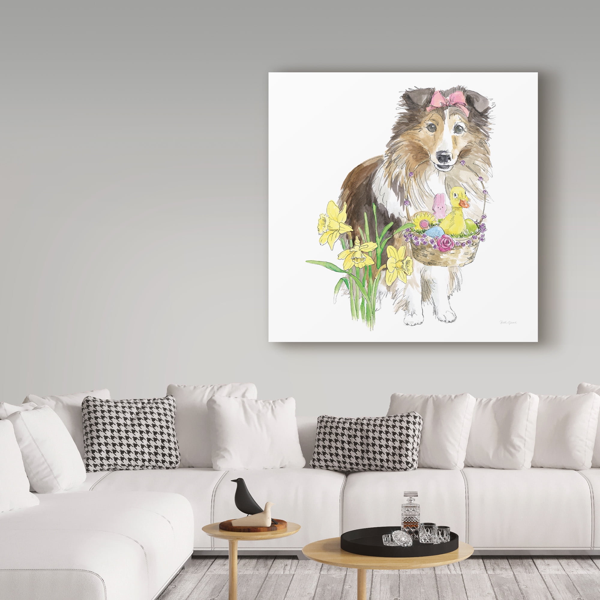 Trademark Fine Art 'Easter Pups II' Canvas Art by Beth Grove