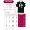 thumbnail image 7 of Women's T-Shirts, Retro Angel Wings Heart Cotton Crewneck Tee Short Sleeve Casual Tops Loose Graphic T-Shirt Black, L, 7 of 7
