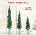 thumbnail image 3 of Gymax Potted Artificial Christmas Tree Set of 3 with 3/4/5 FT Faux Slim Pencil Trees, 3 of 10