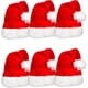 thumbnail image 1 of wonima44 AOGU 6 Pack Plush Santa Hat Confortable Velvet Red Christmas Hat for Christmas Party Favors Fit for Adults and Kids, 1 of 1