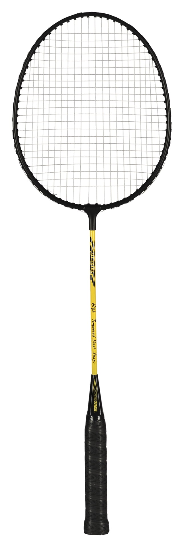 strung badminton racket