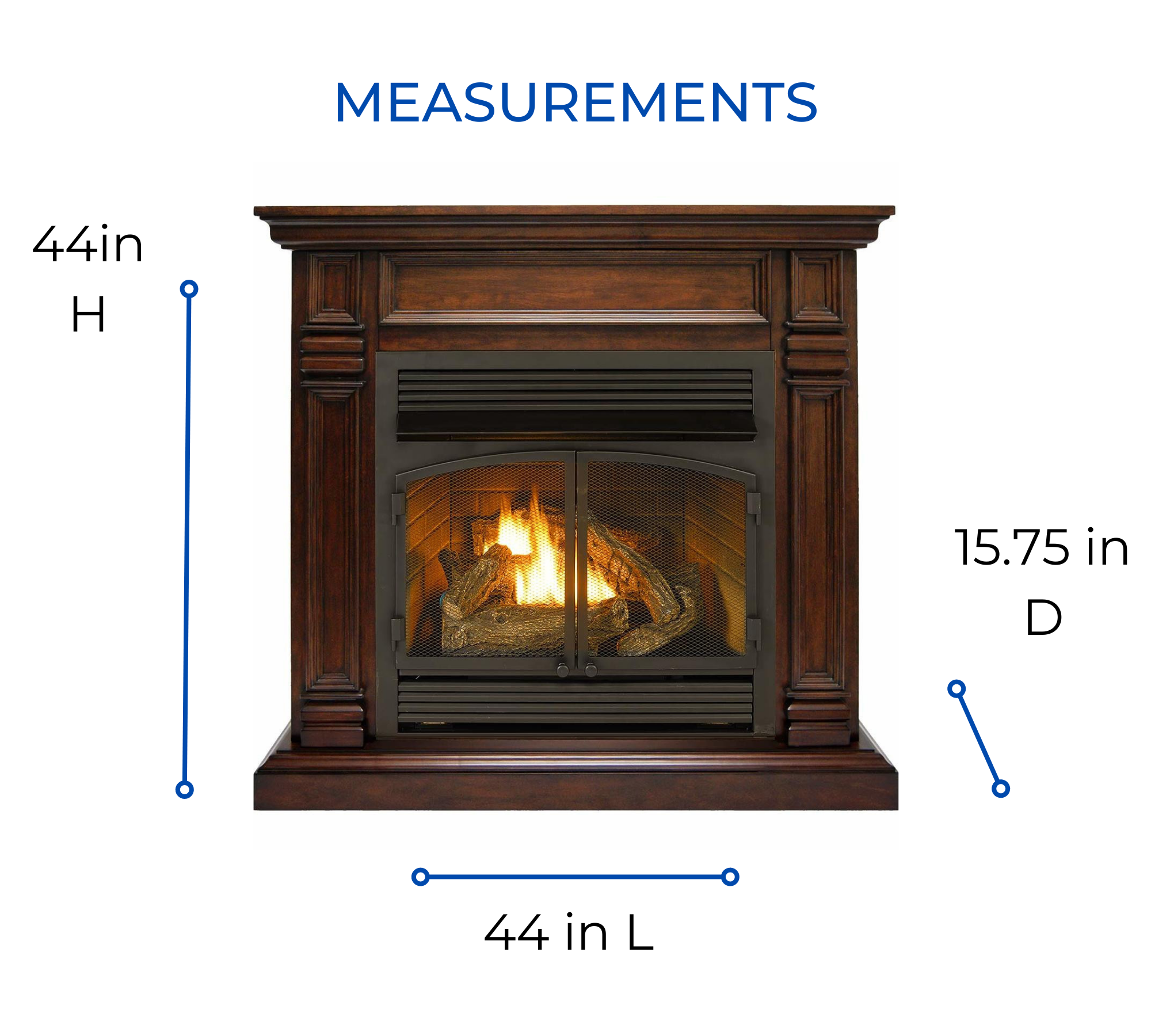 Duluth Forge Dual Fuel Ventless Fireplace - 32,000 BTU, T-Stat Control,  Walnut Finish - Walmart.com
