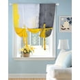 thumbnail image 2 of Abstract Yellow Grey Tie Up Curtains for Window, Thermal Insulated Balloon Shade Adjustable Rod Pocket Curtains Valance Panels for Kitchen Bathroom Cafe 42 x 63 Simple Oil Painting Style Art, 2 of 6