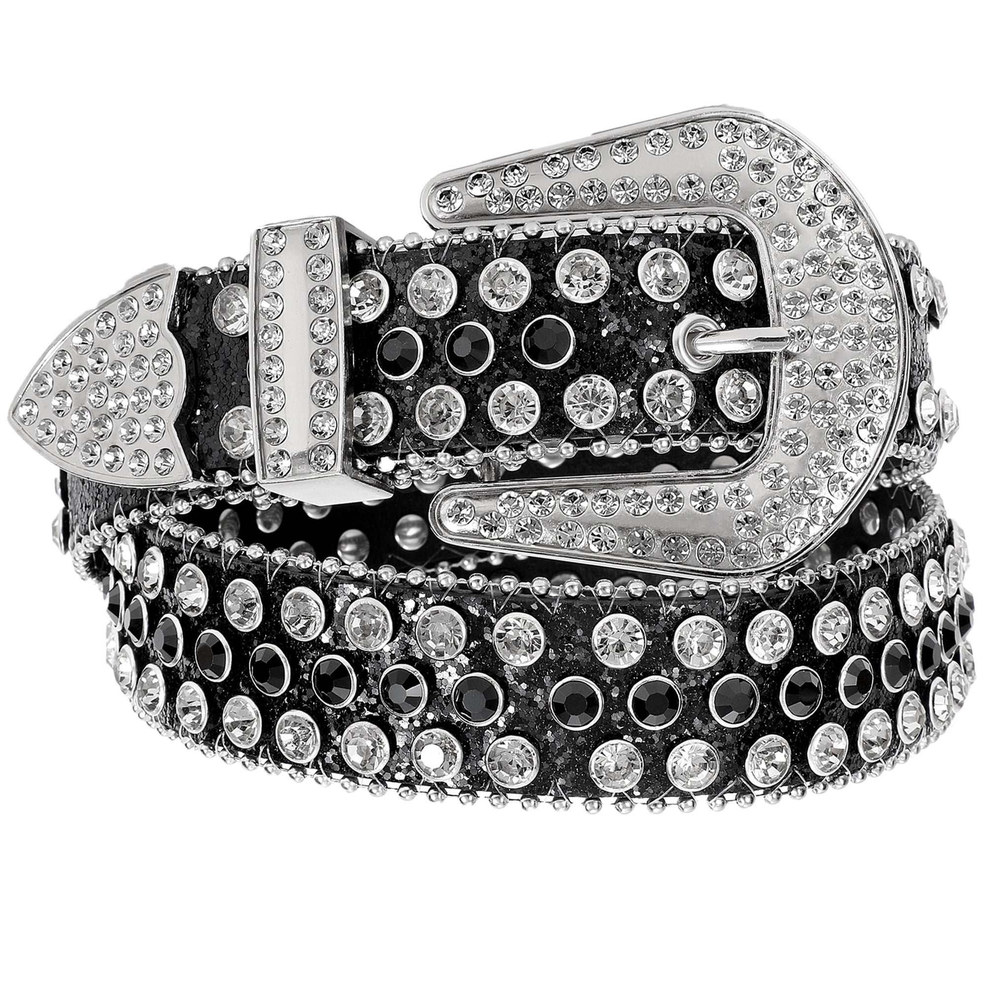 JASGOOD Rhinestone Belts for Women Western Crystal Studded Design Black ...