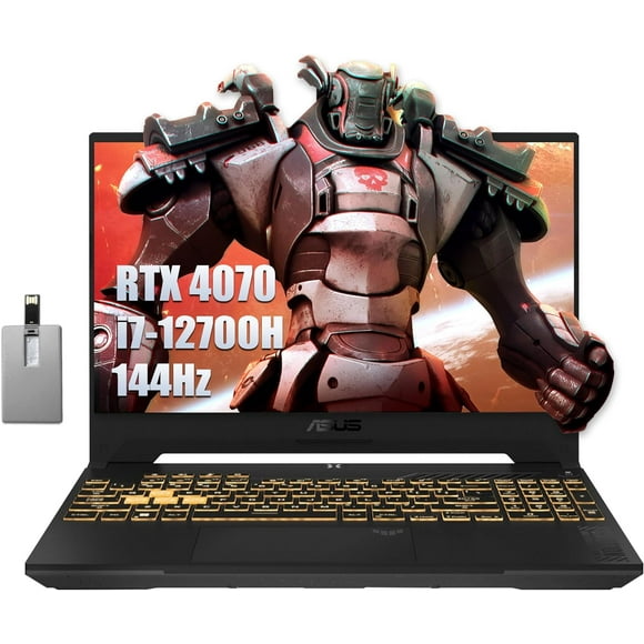 ASUS TUF F15 15.6" FHD Gaming Laptop, Intel Core i7-12700H, NVIDIA GeForce RTX 4070, 16GB RAM, 1TB SSD, RGB Keyboard, Numpad, Smart AMP Audio, Wi-Fi 6, Gray, Win 11 Pro, Hotface 32GB USB Card
