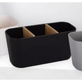thumbnail image 5 of Soportes para cepillos de dientes para baños, organización de cepillos de dientes de bambú con 3 ranuras, organizador de mostrador de baño, encimera, negro, 5 of 5