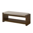 thumbnail image 3 of 47" Modern Accent Bench with Lower Shelf Storage, Padded Seating for Living Room & Bedroom, Stylish Compact Design, Linen Upholstery, 3 of 7