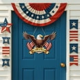 thumbnail image 2 of YIBAGA USA Anniversary 250th Door Hanging Sign Wreath, Eagle 250 Years of Freedom Patriotic Decor Wooden Home Decorations, 2 of 8