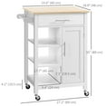 thumbnail image 3 of HOMCOM Compact Kitchen Trolley Utility Cart on Wheels with Open Shelf Grey, 3 of 10