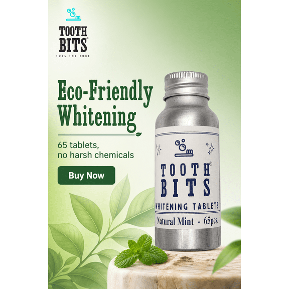 TOOTH BITS® Natural Mint Whitening toothbrushing tablets 1 months 65pcs