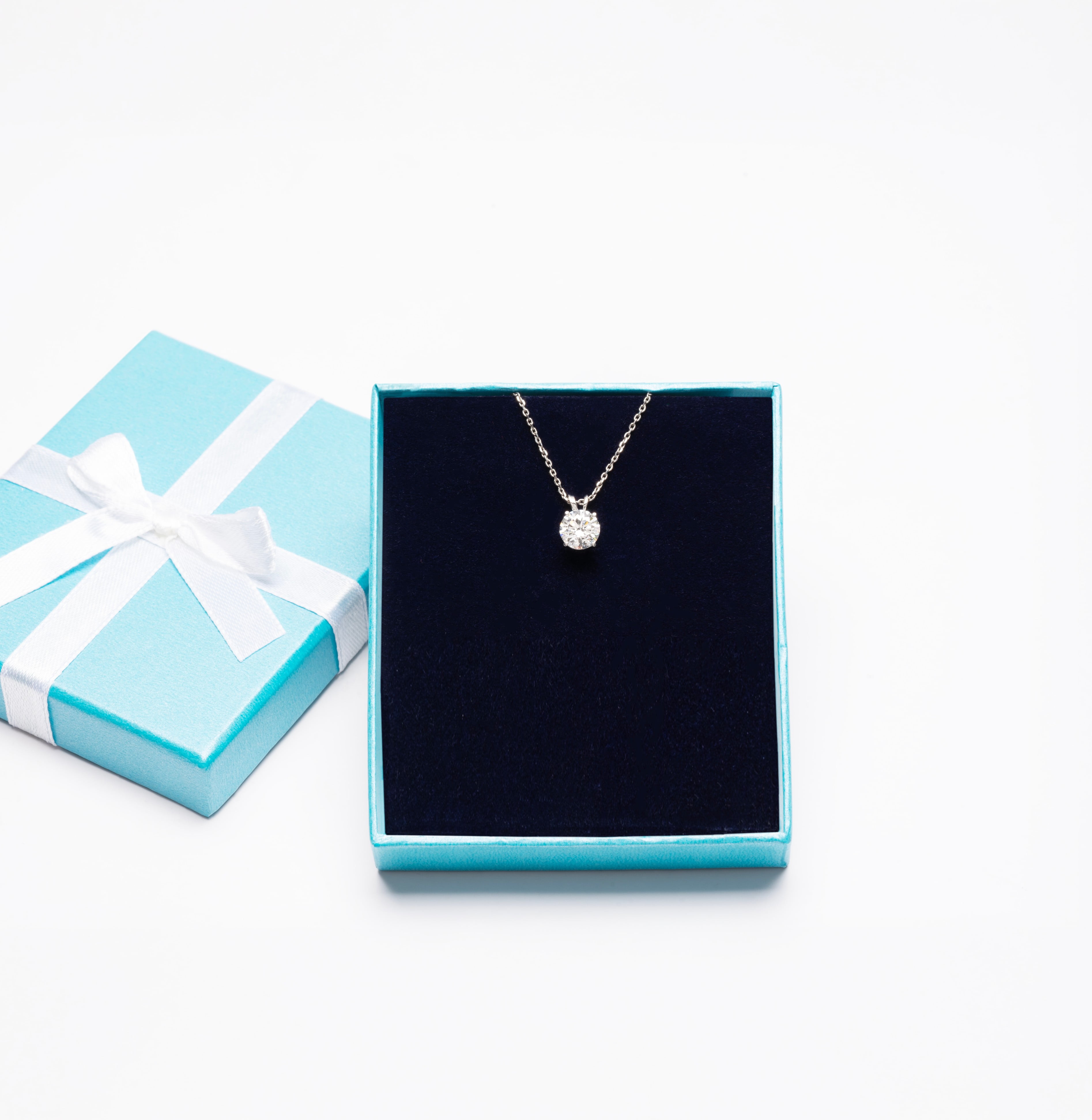 SuperJeweler 1 Carat Lab Grown Diamond Pendant Necklace in 14K White Gold for Women