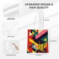thumbnail image 4 of DouZhe Reusable Grocery Bags, Abstract Jazz Notes Lightweight Polyester Canvas Cloth Tote Bag for Travle Gym Shopping School, 15" x 16", 4 of 7