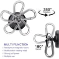 thumbnail image 4 of Xiangyi Magnetic Hooks,100LBS Strong Heavy Duty Neodymium Magnet Hooks with Swivel Carabiner Hook,Great for Your Kitchen,Refrigerator and Other Magnetic Surfaces(4 Pack), Silvery, 4 of 16