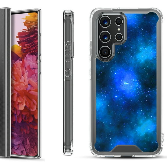 Shockproof Bumper Phone Case for Samsung Galaxy S22 Ultra 5G, by OneToughShield ® - Cosmos/Stars