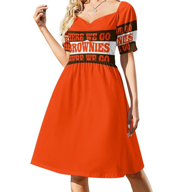 Football Brownies Vestido de manga corta vestidos para mujer falda de verano 2025