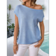 thumbnail image 4 of Jersey de Punto de Corta con Hombros Descubiertos para Mujer, Azul , Talla M, 4 of 8