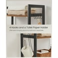 thumbnail image 5 of CRXX Over-The-Toilet Storage, 3-Tier Bathroom Organizer Over Toilet with Adjustable Shelves, Hooks, Bamboo, Freestanding Space Saver Bathroom Shelves, Rustic Brown and Ink Black, 5 of 7