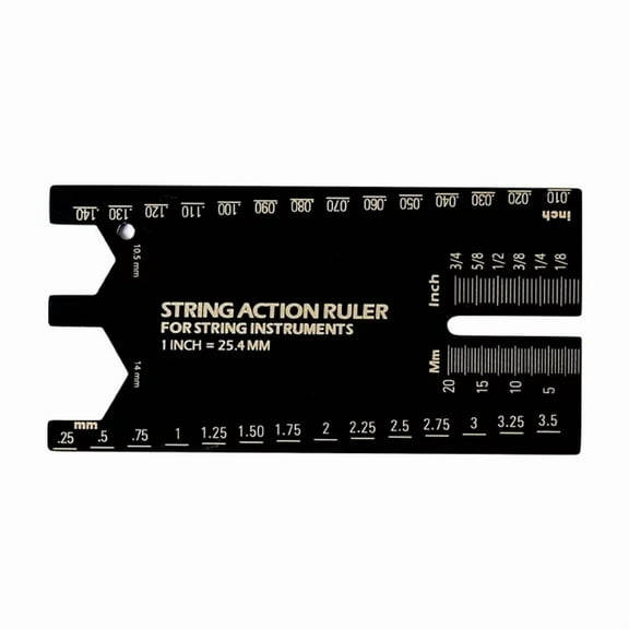 Guitar String Action Measuring Ruler Aluminum Alloy Tool for Electric Acoustic Guitar Strings Instruments