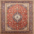 thumbnail image 1 of Ahgly Company Indoor Square Traditional Fire Brick Red Medallion Area Rugs, 8' Square, 1 of 6
