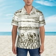 thumbnail image 4 of Haiem Rice Harvest Printed Hawaiian Shirt for Men - Men’s Casual Beach Summer Shirts - Stretch Fabric with Modern Fit-Medium, 4 of 9