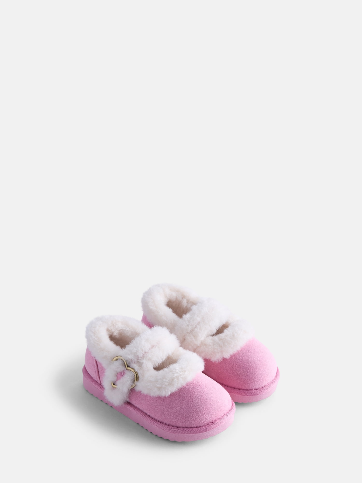 Wonder Nation Toddler, Little and Big Girls Faux Shearling Mary Jane Slippers