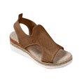 thumbnail image 2 of UP to 65% off Sandals for Women, Xunlbb Summer Big Size New Flying Woven Fish Mouth Beach Sandals Mesh Cloth Breathable Wedge Shoes(Khaki,Size:38), 2 of 9
