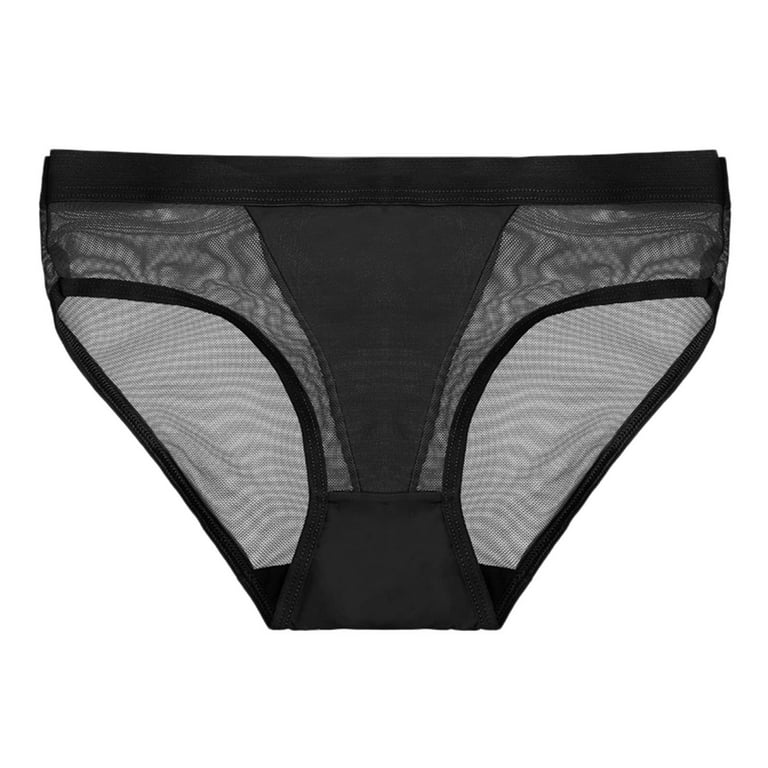 HUPOM Plus Size Underwear For Women Womens Underwear Briefs Leisure Tie  Seamless Waistband Black M 