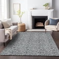 thumbnail image 5 of HomeRoots 655066 10 x 14 ft. Gray & Silver Floral Transitional Washable Machine Made Rectangle Area Rug with UV Protection, 5 of 9