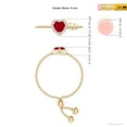 thumbnail image 4 of ANGARA Natural Heart-Shaped Ruby Bolo Ring with Diamond Halo in 14K Yellow Gold for Women (Size-4mm) | July Birthstone, Birthday, Anniversary, Jewelry Gift for Women | Natural Ruby Ring, 4 of 9