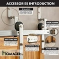 thumbnail image 4 of Homacer Brushed Nickel Double Track Z-Shape Bypass Sliding Barn Door Hardware Kit, for Two/Double Doors, 15ft Long Flat Track, Straight Design Roller, Heavy Duty, for Interior Use, 4 of 5