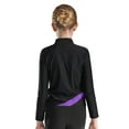 thumbnail image 2 of Miutii Girls Figure Ice Skating Training Jacket Rhinestones Sparkly Gymnastics Winter Sports Training Warm Coat Purple 6, 2 of 5