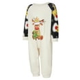 thumbnail image 3 of Elippeo Family Matching Christmas Pajamas, Cartoon Reindeer Print Long-Sleeved Tops + Trousers/Romper Sleepwear Outfits, 3 of 10
