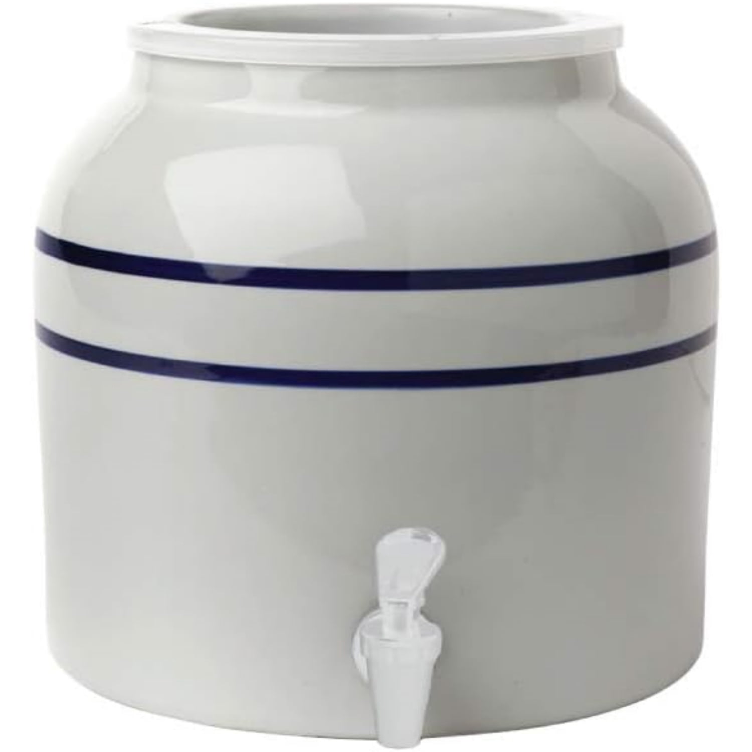Porcelain Water Dispenser, Classic Blue Stripe