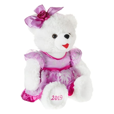 Holiday Time 2019 Snowflake Teddy Bear, Pink