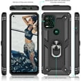 thumbnail image 3 of Compatible for Moto G Stylus 5G 2021 Case with HD Screen Protector,  Military-Grade Protective Phone Case with Magnetic Kickstand Ring for Motorola Moto G Stylus 5G Black, 3 of 13
