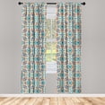 thumbnail image 3 of Geometric Curtains 2 Panels Set, Angled Stripes Composition with Square Design Mosaic Styled Colorful Pattern, Window Drapes for Living Room Bedroom, 56"W X 84"L, Multicolor, by Ambesonne, 3 of 5