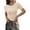Beige, variant on Women Summer Crew Neck Short Sleeve Tops Ribbed Knit Slim Fit Fashion Basic Tee Shirts Casual Going Out Top