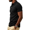 thumbnail image 6 of Mens Polo Shirts Buttons Short Sleeve Basic Business Shirts Breathable Soft Casual Performance Classic Fit Shirts Black M, 6 of 6