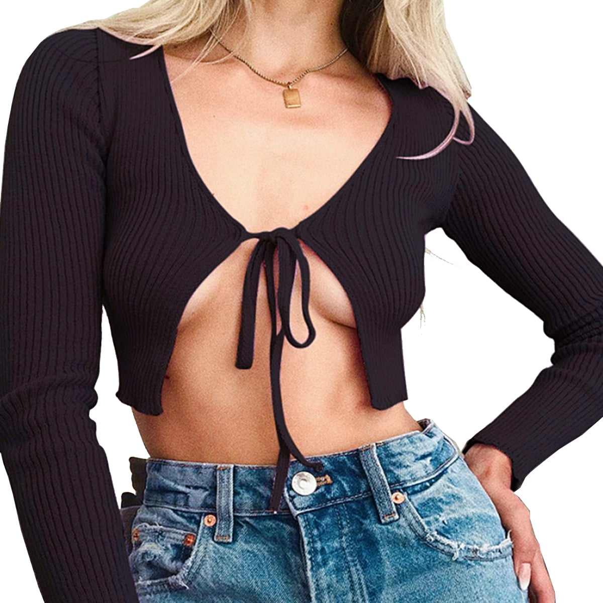 tie up front cardigan