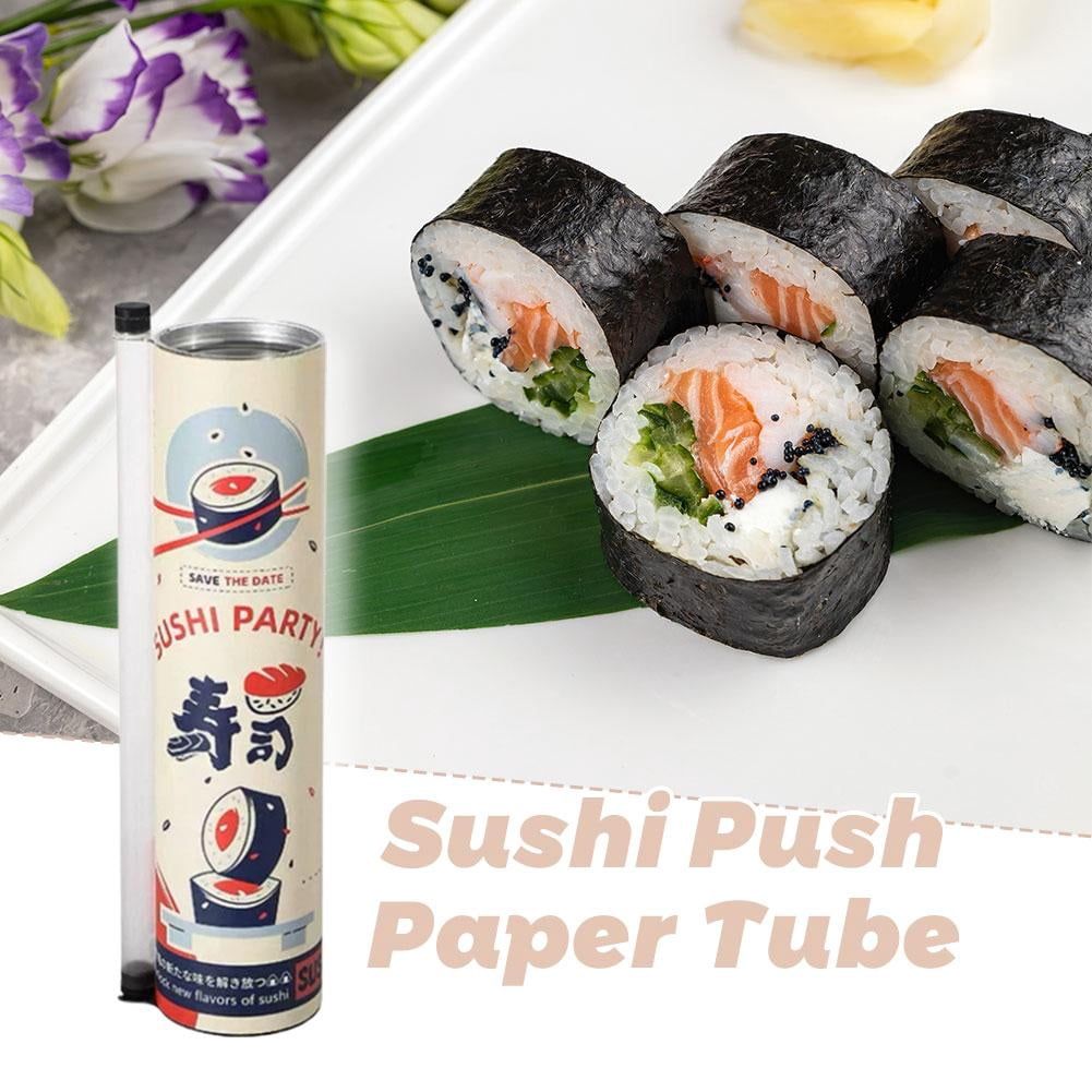 4-Pack Sushi Push Pops Containers, Robust Food-Grade Paper Sushi Tubes with Leak-Proof PVC Lining, Resilient Portable Sushi Roller Dispensers for Parties & Picnics, 8.4-Inch