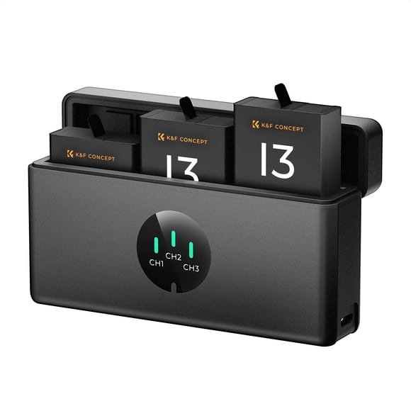 K&F CONCEPT Hero 13 Battery, 3-Pack Enduro Hero13 Batteries and Upgraded Fast Charger Compatible with GoPro Hero 13 Black Camera