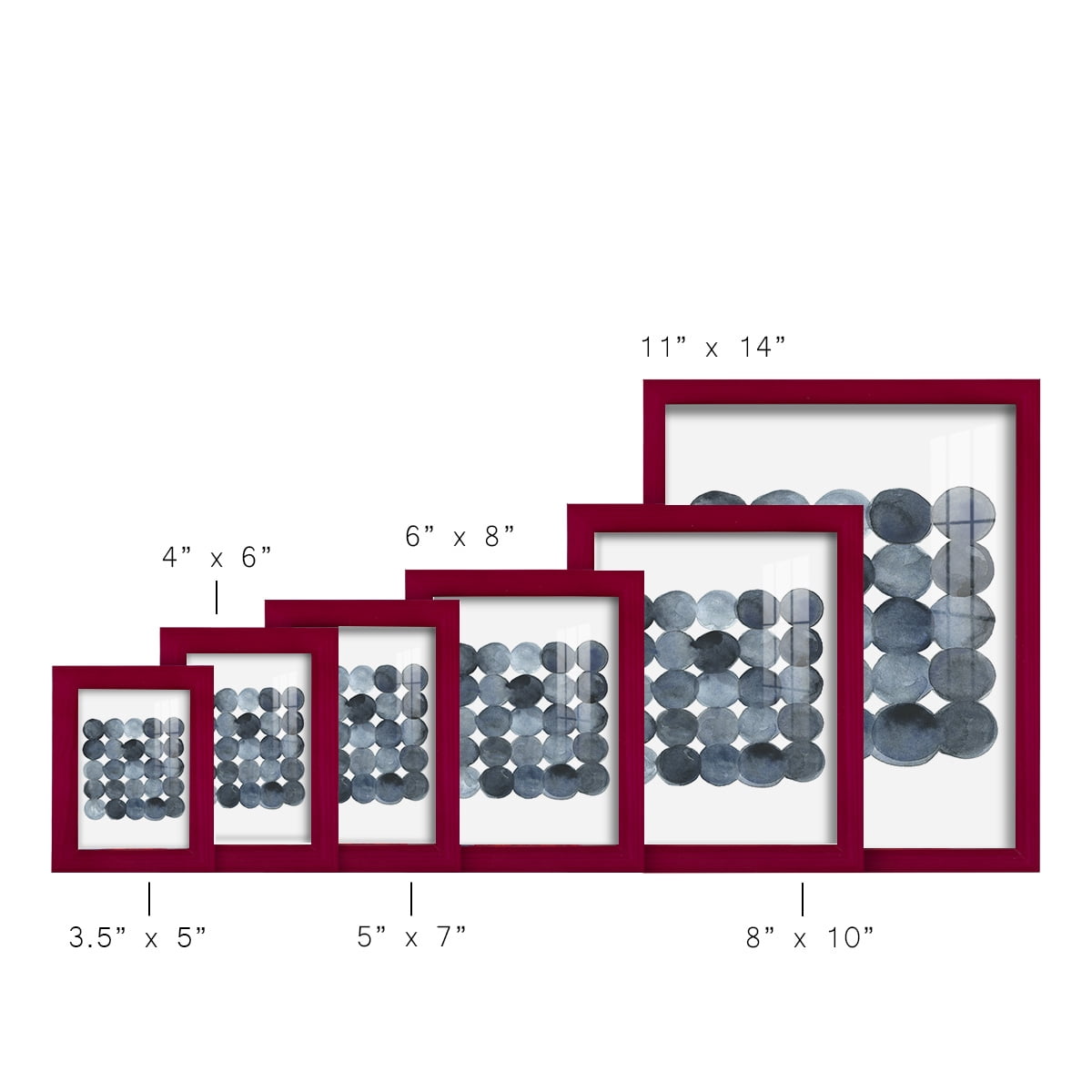 Blue Grey Density I -Framed Print w/glass-Cherry Red