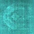 thumbnail image 1 of Ahgly Company Indoor Square Persian Turquoise Blue Traditional Area Rugs, 6' Square, 1 of 4