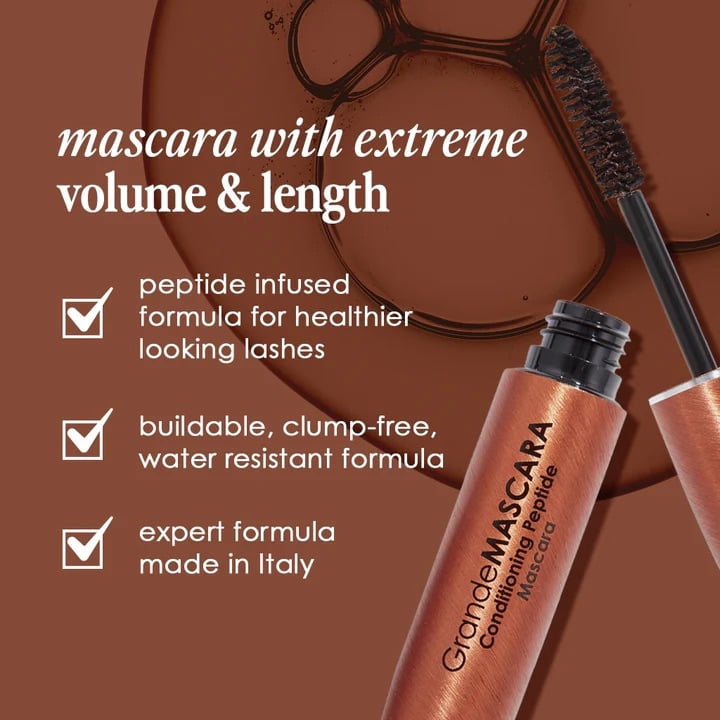 Grande Cosmetics Grande Mascara Conditioning Peptide Mascara 0.2 oz Brown Makeup 843246110153