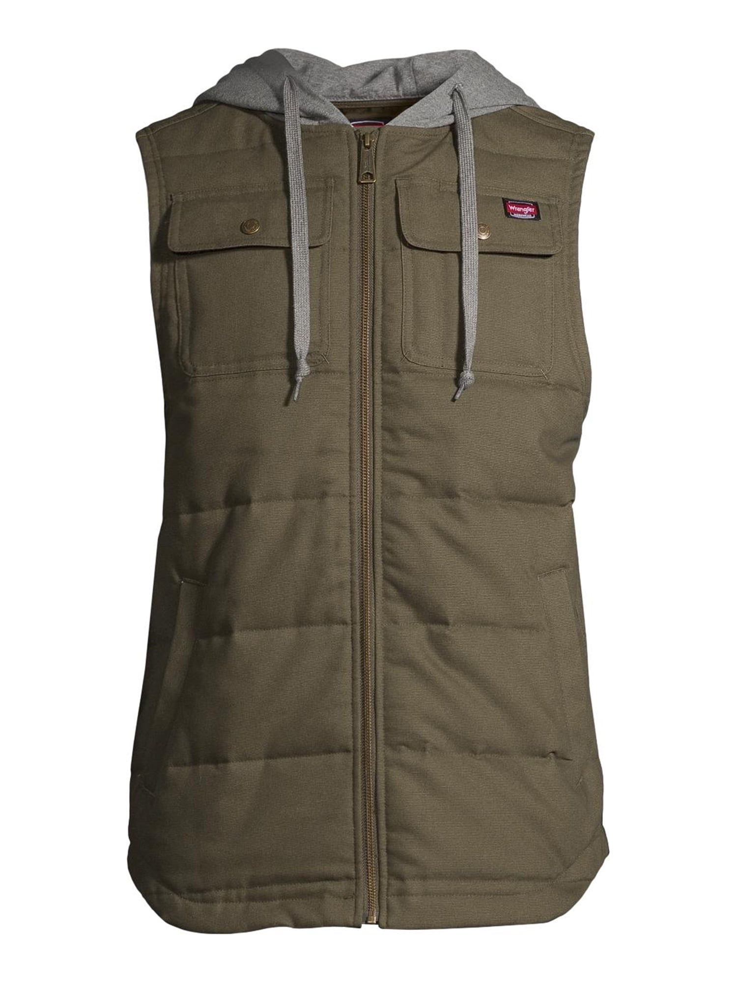 Wrangler Workwear Men's Flex Work Vest with Comfort Fleece Hood - Walmart .com
