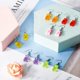 thumbnail image 3 of 10 Pairs Gummy Candy Bear Earrings Resin Bear Drop Colorful Cartoon Dangle Drop for Women, 3 of 4