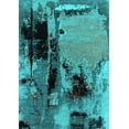thumbnail image 1 of Ahgly Company Machine Washable Indoor Rectangle Oriental Turquoise Blue Industrial Area Rugs, 2' x 5', 1 of 4